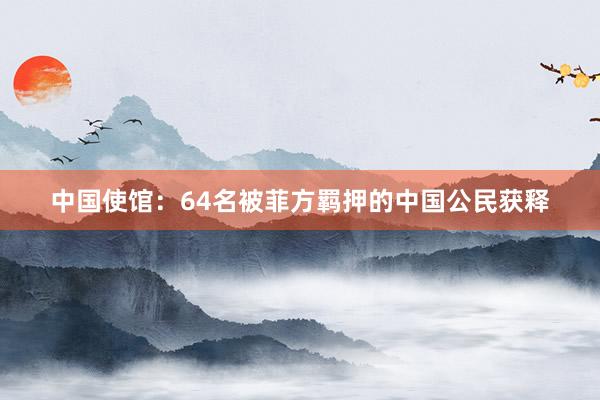 中国使馆：64名被菲方羁押的中国公民获释