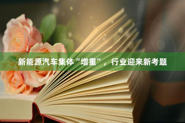 新能源汽车集体“增重”，行业迎来新考题