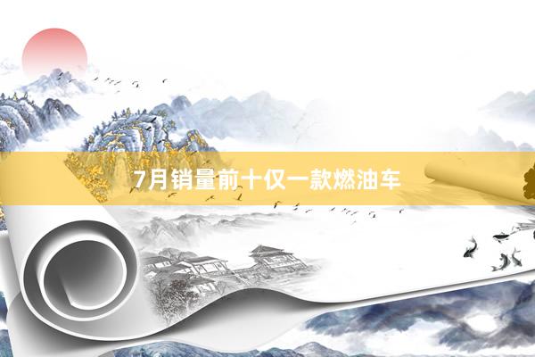 7月销量前十仅一款燃油车