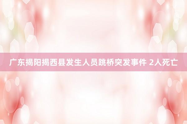 广东揭阳揭西县发生人员跳桥突发事件 2人死亡