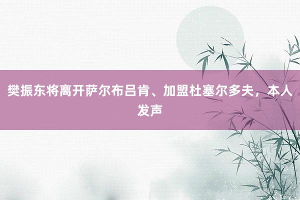 樊振东将离开萨尔布吕肯、加盟杜塞尔多夫，本人发声