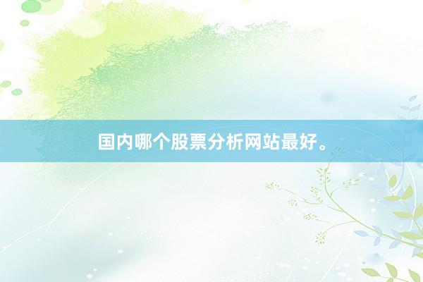 国内哪个股票分析网站最好。