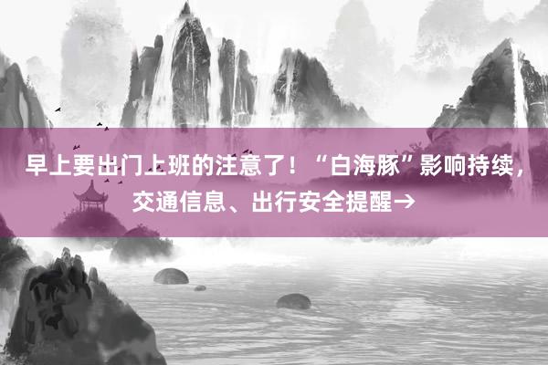 早上要出门上班的注意了！“白海豚”影响持续，交通信息、出行安全提醒→