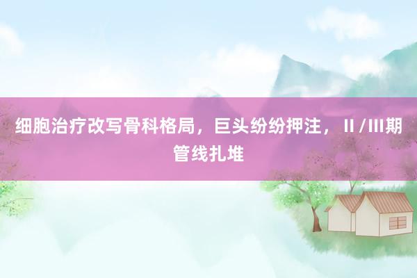 细胞治疗改写骨科格局，巨头纷纷押注，Ⅱ/Ⅲ期管线扎堆
