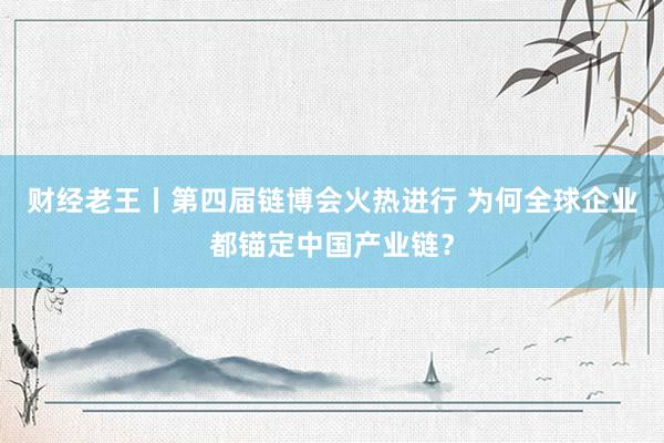 财经老王丨第四届链博会火热进行 为何全球企业都锚定中国产业链？