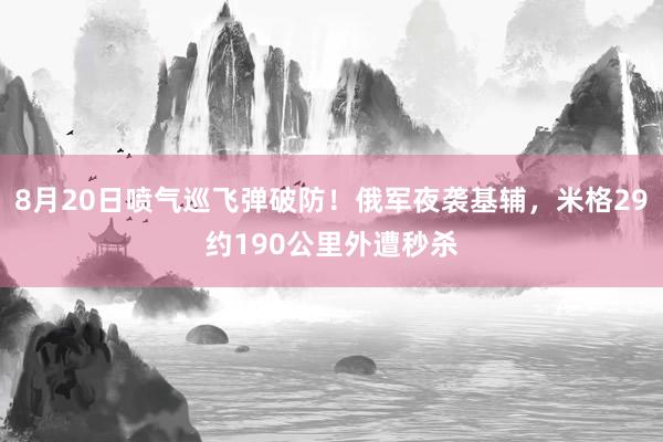 8月20日喷气巡飞弹破防！俄军夜袭基辅，米格29约190公里外遭秒杀