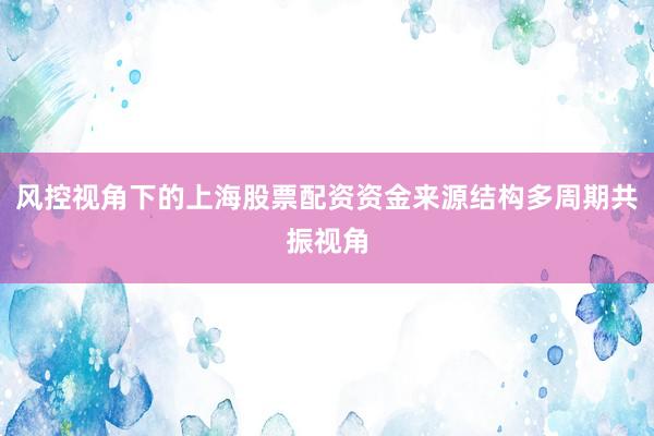 风控视角下的上海股票配资资金来源结构多周期共振视角