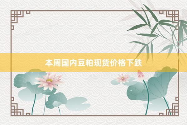 本周国内豆粕现货价格下跌
