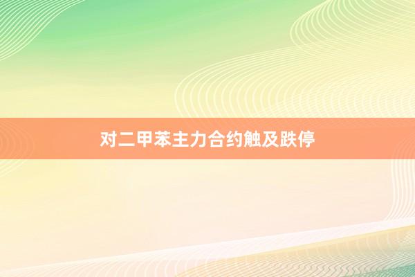 对二甲苯主力合约触及跌停
