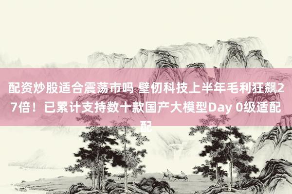 配资炒股适合震荡市吗 壁仞科技上半年毛利狂飙27倍！已累计支持数十款国产大模型Day 0级适配