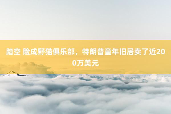 踏空 险成野猫俱乐部，特朗普童年旧居卖了近200万美元