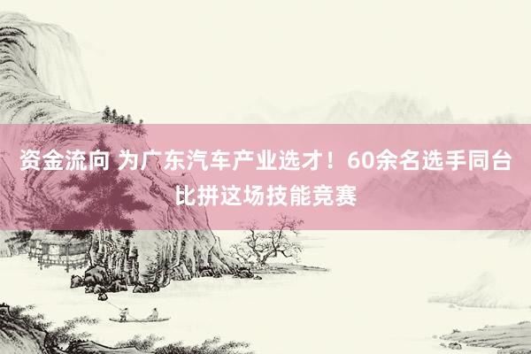 资金流向 为广东汽车产业选才！60余名选手同台比拼这场技能竞赛