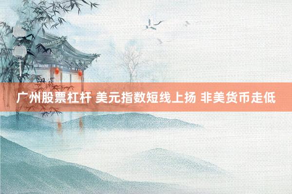 广州股票杠杆 美元指数短线上扬 非美货币走低