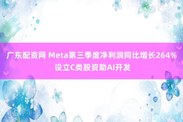 广东配资网 Meta第三季度净利润同比增长264% 设立C类股资助AI开发